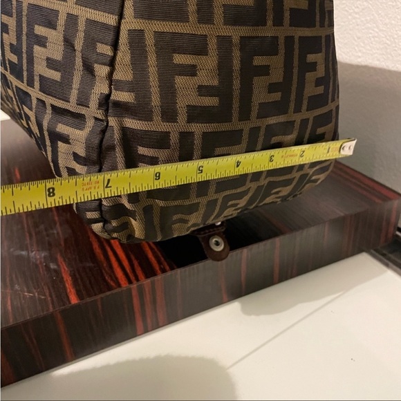 FENDI Large Zucca Canvas Duffle Weekender Tote Bag Black Brown - Picture 7 of 16